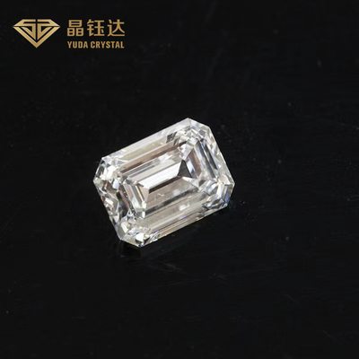 Excelente corte de esmeralda forma elegante HPHT laboratório criado diamante polido para anéis