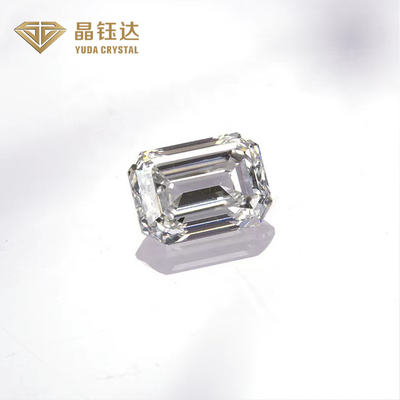 Excelente corte de esmeralda forma elegante HPHT laboratório criado diamante polido para anéis